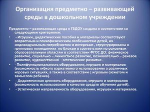 Условия эффективности  реализации в дошкольном  учреждении адаптированной  основной образовательной  программы для детей с ОВЗ