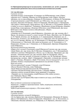 Рабочая программа музыкального руководителя Туссиной О.П. на 2018-2019 уч. год.