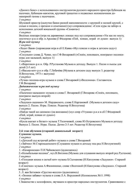 Рабочая программа музыкального руководителя Юнусовой И.В. на 2018-2019 уч. год.