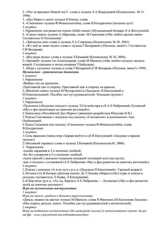 Рабочая программа музыкального руководителя Юнусовой И.В. на 2018-2019 уч. год.
