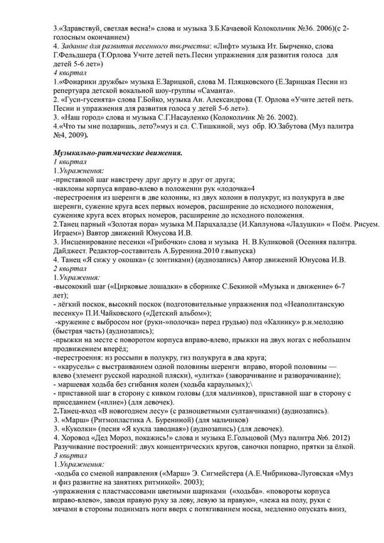 Рабочая программа музыкального руководителя Юнусовой И.В. на 2018-2019 уч. год.