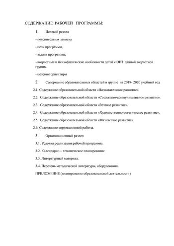Рабочая программа учителя-дефектолога Чуваевой Е.И. и воспитателей группы № 9 Никитиной М.Г. и Капустиной Ю.В.  на 2019-2020 уч. год.